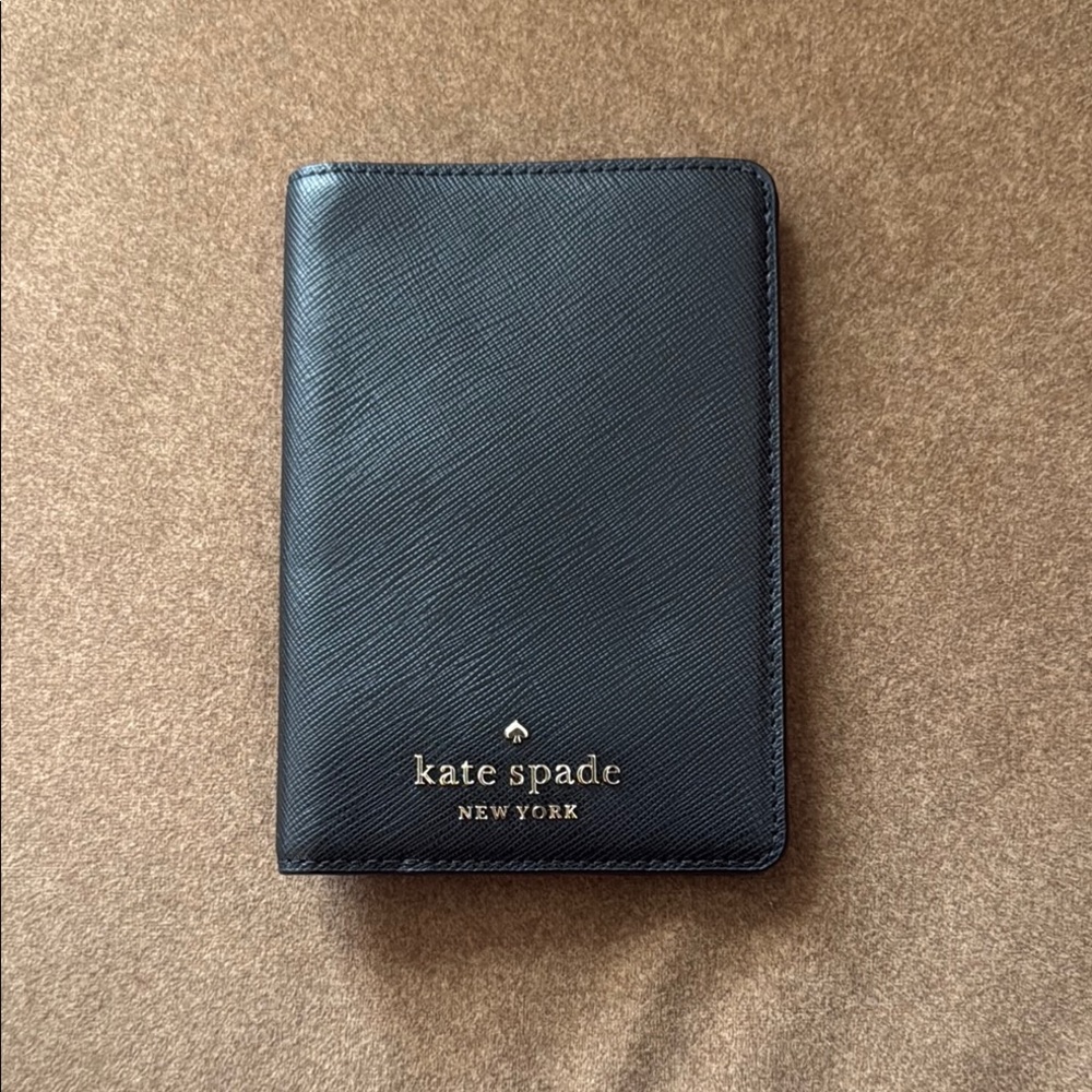 Kate Spade Black Leather Travel Wallet